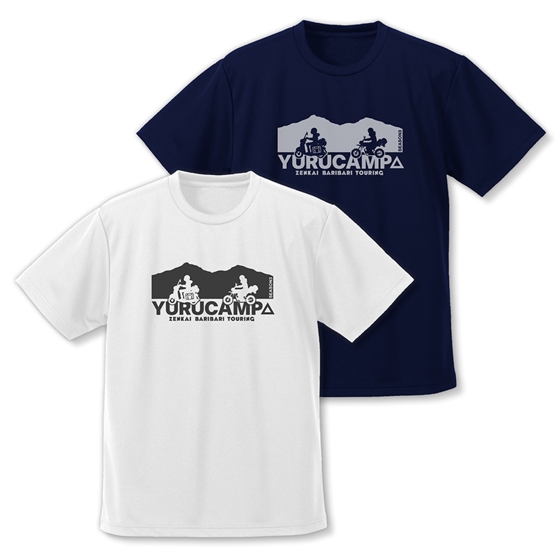 ゆるキャン△ SEASON3 リン・綾乃ツーリング ドライTシャツ/NAVY-XL - 公式商品画像 | AniSmile