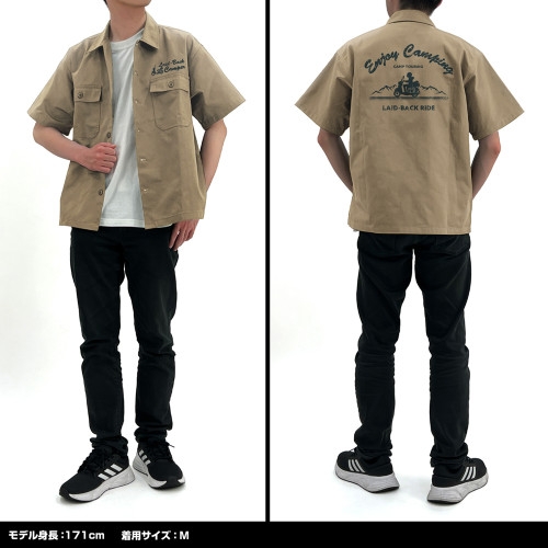 ゆるキャン△ SEASON3 シルエットバイク志摩リン ワークシャツ/SAND KHAKI-M 画像 4 | AniSmile