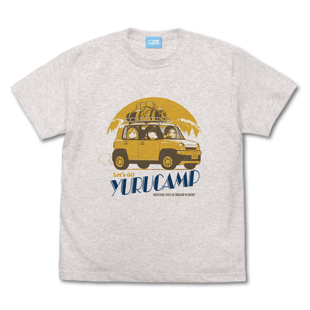 ゆるキャン△カー Tシャツ 鳥羽先生&千明&あおい Ver2.0/OATMEAL-S - 公式商品画像 | AniSmile