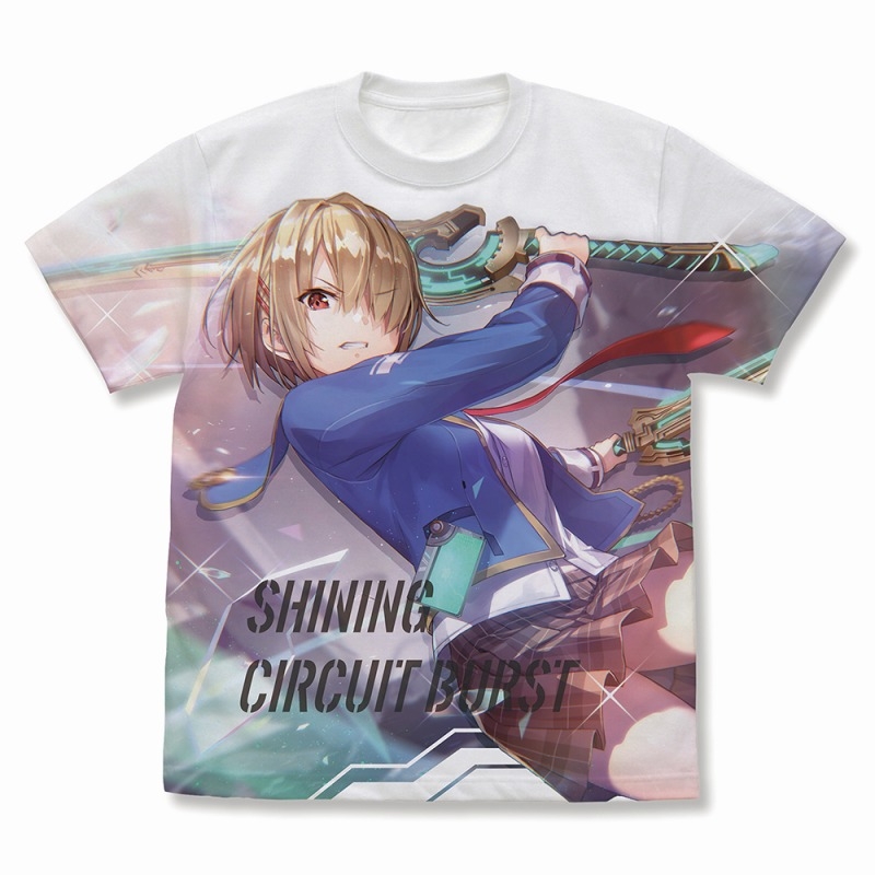 ヘブンバーンズレッド 茅森月歌 閃光のサーキットバースト フルグラフィックTシャツ/WHITE-L - 公式商品画像 | AniSmile