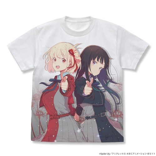 リコリス・リコイル 千束&たきな フルグラフィックTシャツ/WHITE-L - 公式商品画像 | AniSmile