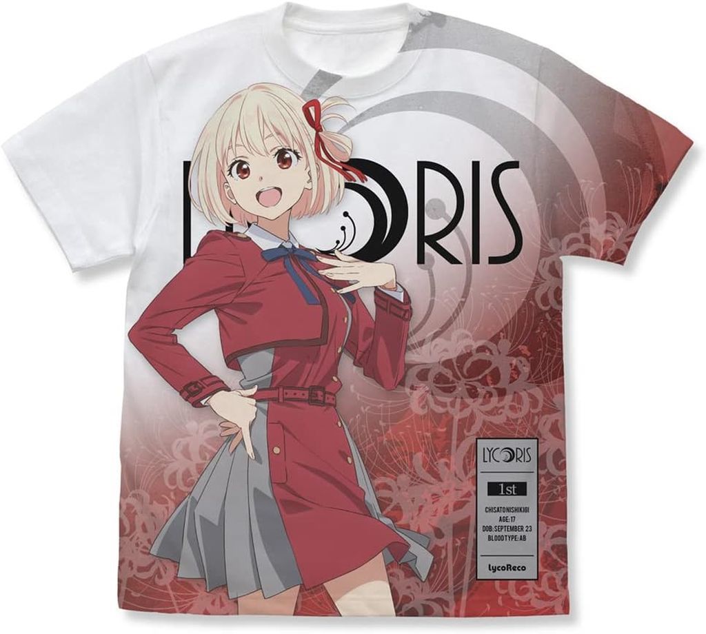 リコリス・リコイル 錦木千束 フルグラフィックTシャツ/WHITE-M Image 2 | AniSmile