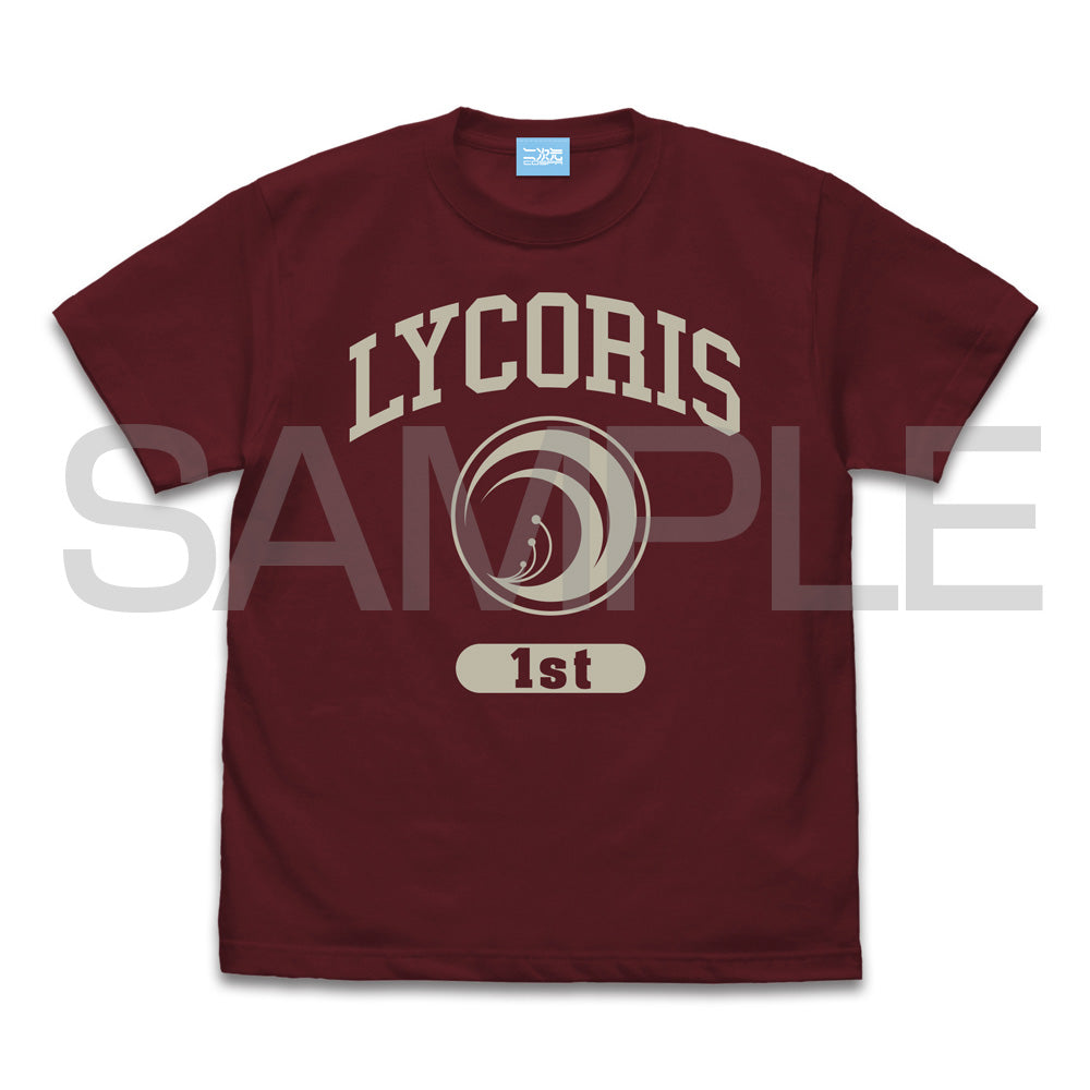リコリス ファースト カレッジTシャツ/BURGUNDY-S - 官方商品图片 | AniSmile