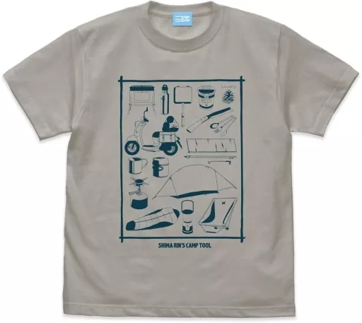 ゆるキャン△ 志摩リン キャンプツール Tシャツ/LIGHT GRAY-XL - AniSmile