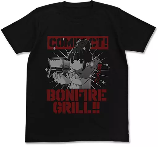 ゆるキャン△ リンの焚き火グリル Tシャツ/BLACK-L - AniSmile
