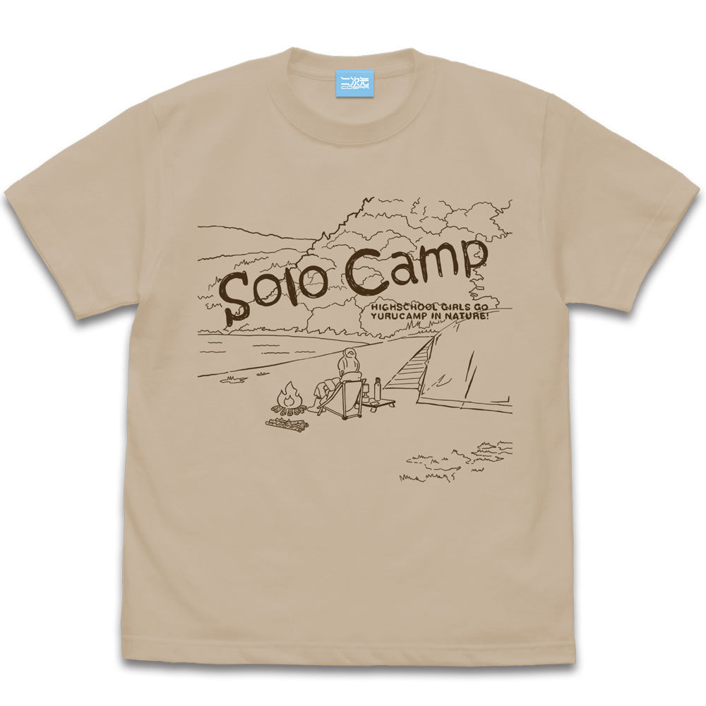 ゆるキャン△ リンのソロキャンプ Tシャツ/LIGHT BEIGE-S - AniSmile