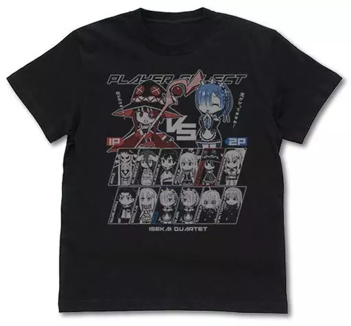 異世界かるてっと プレイヤーセレクト Tシャツ/BLACK-L - 公式商品画像 | AniSmile