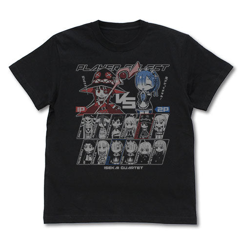 異世界かるてっと プレイヤーセレクト Tシャツ/BLACK-S - 公式商品画像 | AniSmile