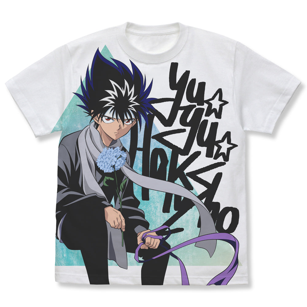 幽☆遊☆白書 描き下ろし 飛影 フルグラフィックTシャツ 花束Ver./WHITE-S - 公式商品画像 | AniSmile