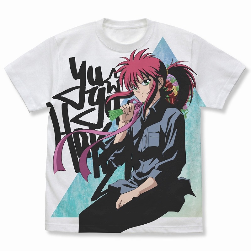 幽☆遊☆白書 描き下ろし 蔵馬 フルグラフィックTシャツ 花束Ver./WHITE-XL - 公式商品画像 | AniSmile