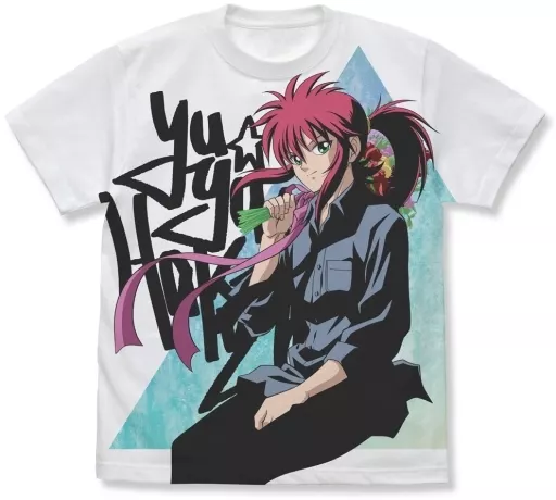 幽☆遊☆白書 描き下ろし 蔵馬 フルグラフィックTシャツ 花束Ver./WHITE-M - 公式商品画像 | AniSmile