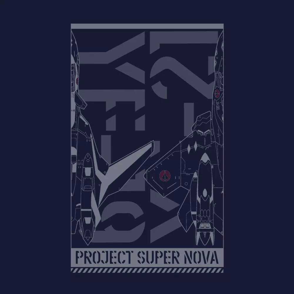 マクロスプラス YF-19/YF-21 Tシャツ/NAVY-M 画像 2 | AniSmile