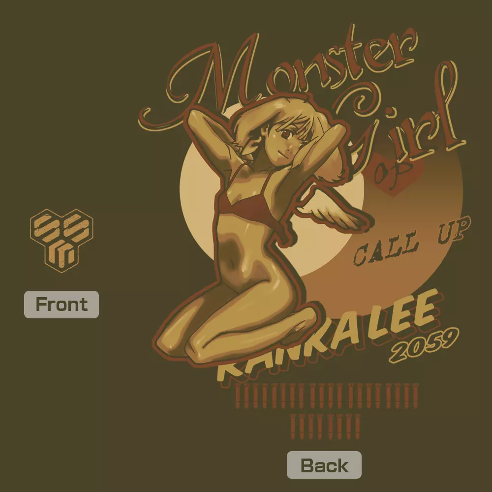 マクロスFrontier ノーズアートランカ Tシャツ/MOSS-M 画像 3 | AniSmile