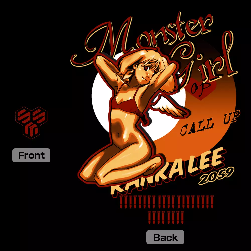 マクロスFrontier ノーズアートランカ Tシャツ/BLACK-M 画像 3 | AniSmile