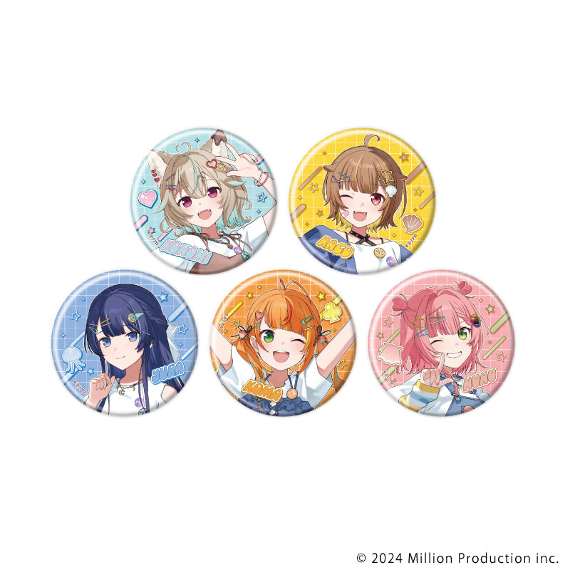 缶バッジ「Million Production」07/ブラインド(全5種) お揃いTシャツver.(描き起こしイラスト) - AniSmile