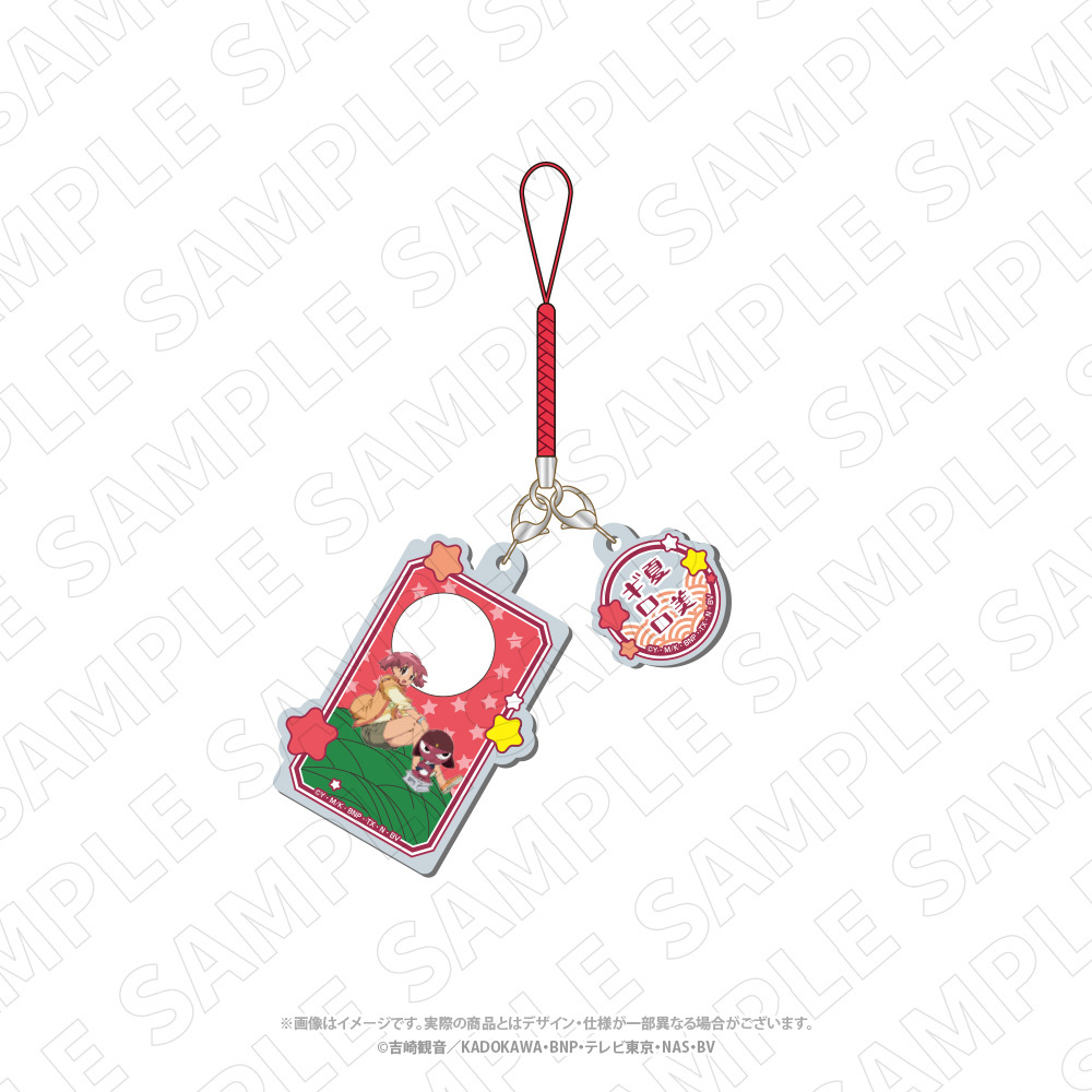 キャラディショナルトイ ケロロ軍曹 花札柄アクリル根付ストラップ(ギロロ・夏美) 画像 2 | AniSmile