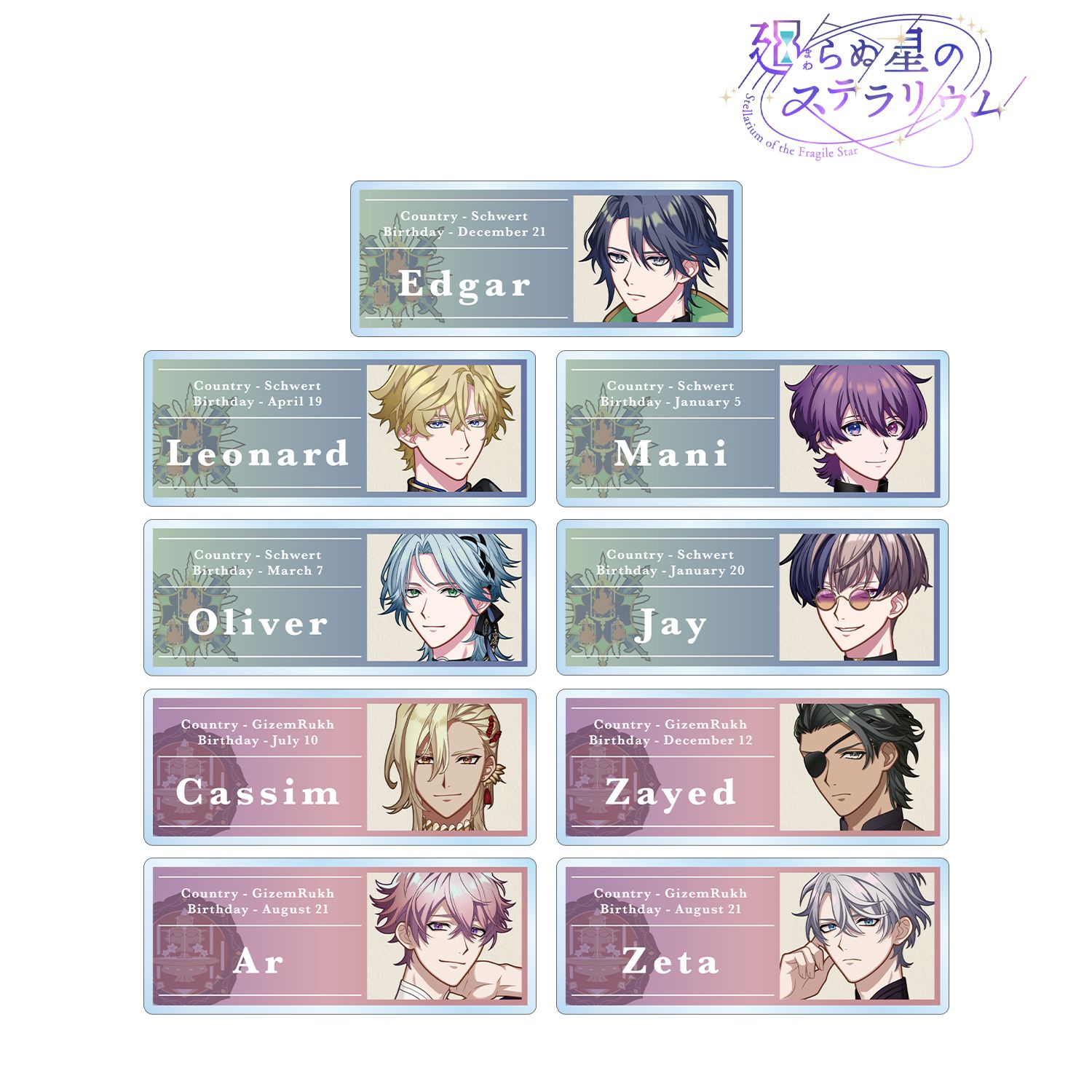 廻らぬ星のステラリウム トレーディングアクリルネームプレート ver.A(単位/単品) 画像 2 | AniSmile