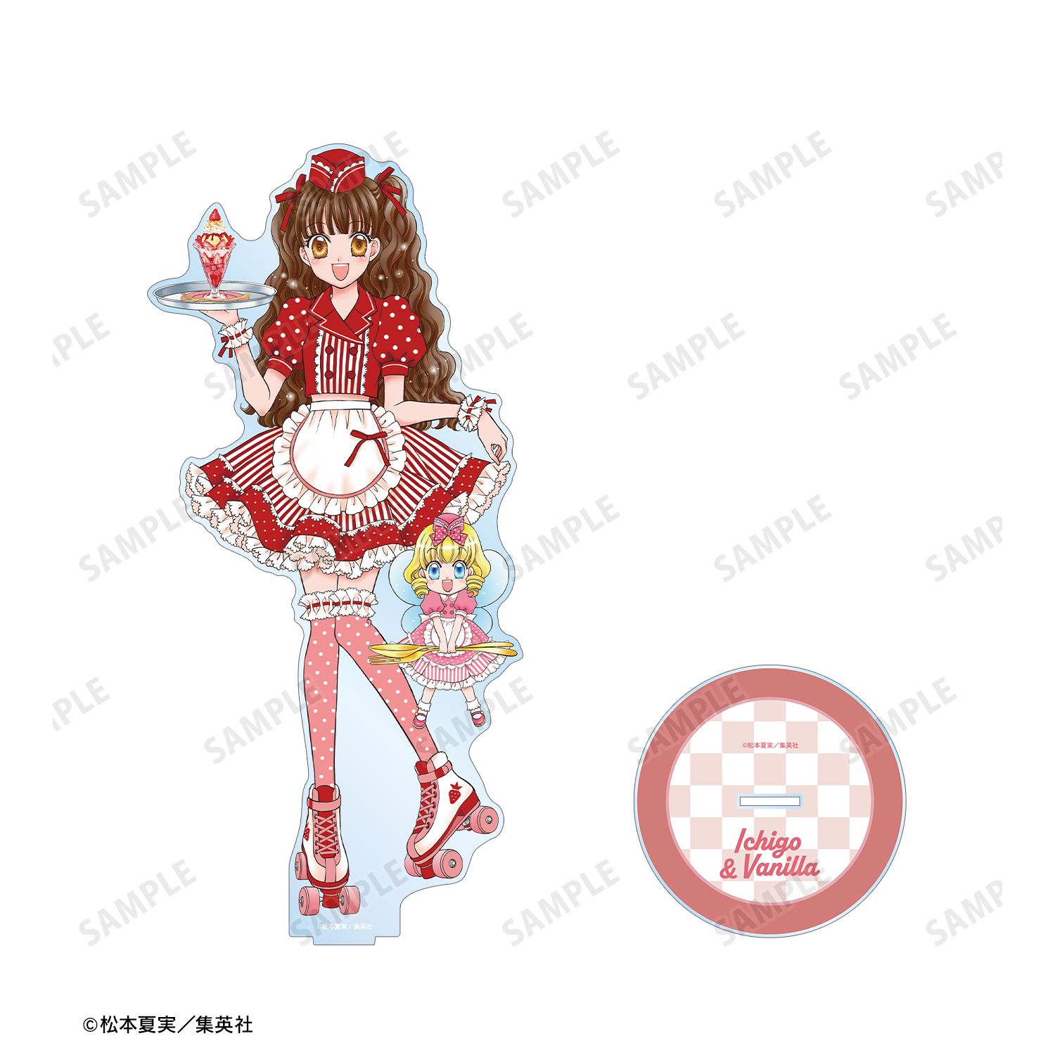 夢色パティシエール 松本夏実先生 描き下ろし 天野いちご&バニラ ダイナーver. 特大アクリルスタンド 画像 3 | AniSmile