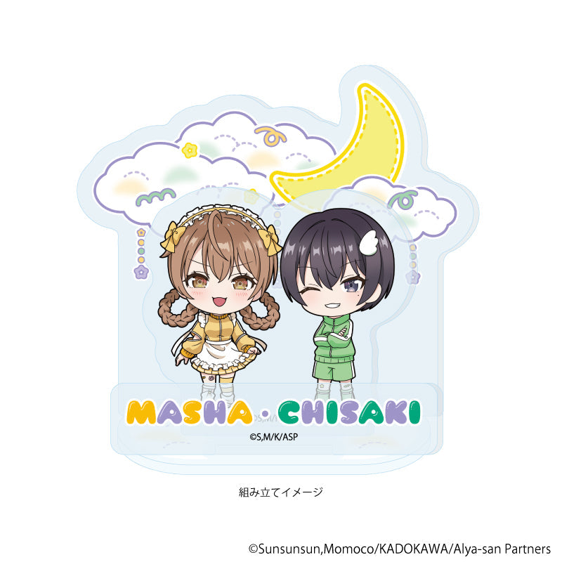 アクリルスタンドプレート「時々ボソッとロシア語でデレる隣のアーリャさん」11/マーシャ&茅咲 ゆめかわver.(ミニキャライラスト) 画像 2 | AniSmile