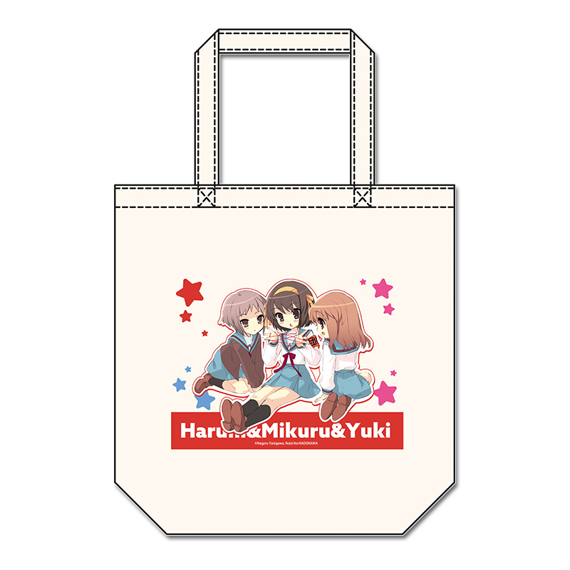 涼宮ハルヒシリーズ キャンバストートバッグ【ハルヒ&みくる&有希】 - 公式商品画像 | AniSmile