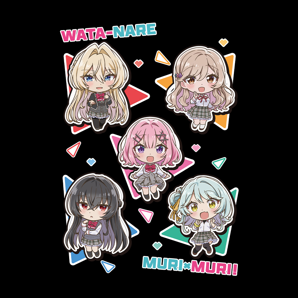 わたしが恋人になれるわけないじゃん、ムリムリ!(※ムリじゃなかった!?) Tシャツ れな子&真唯&紫陽花&紗月&香穂 デフォルメver. Mサイズ 画像 3 | AniSmile