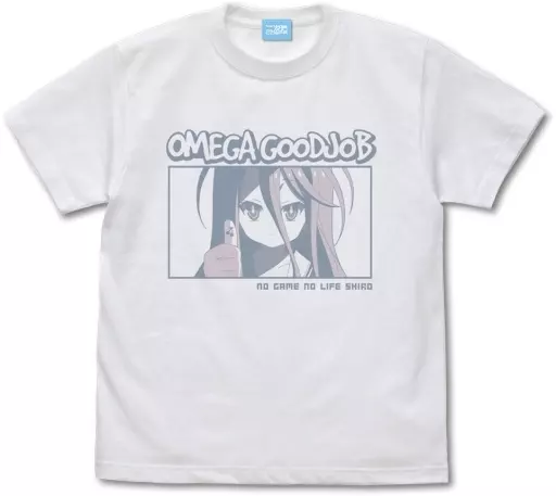 ノーゲーム・ノーライフ 「白」の「オメガぐっじょぶ」ウインドウ Tシャツ/WHITE-L - 公式商品画像 | AniSmile