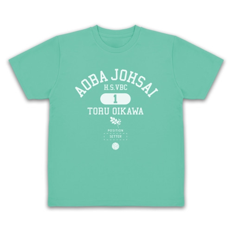 ハイキュー!! 及川 徹 カレッジ ドライTシャツ/MINT GREEN-S 画像 2 | AniSmile
