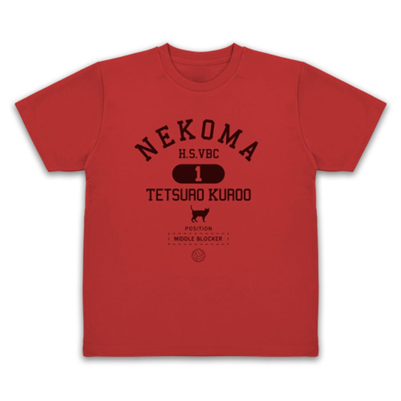 ハイキュー!! 黒尾鉄朗 カレッジ ドライTシャツ/RED-XL 画像 2 | AniSmile