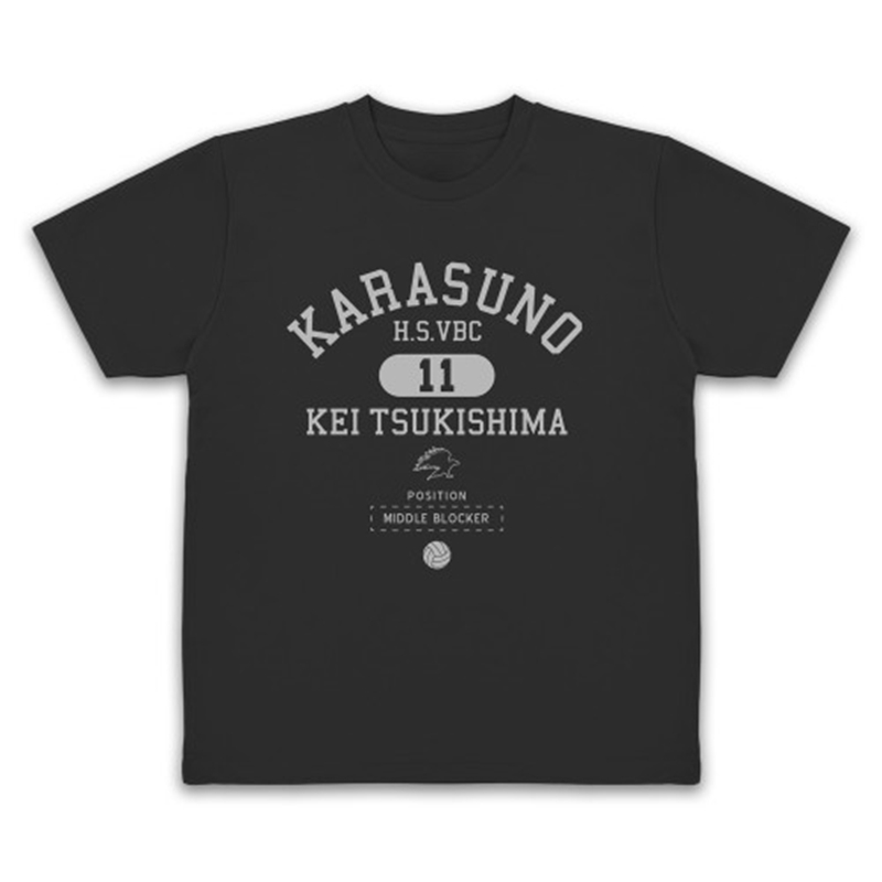 ハイキュー!! 月島 蛍 カレッジ ドライTシャツ/BLACK-L 画像 2 | AniSmile