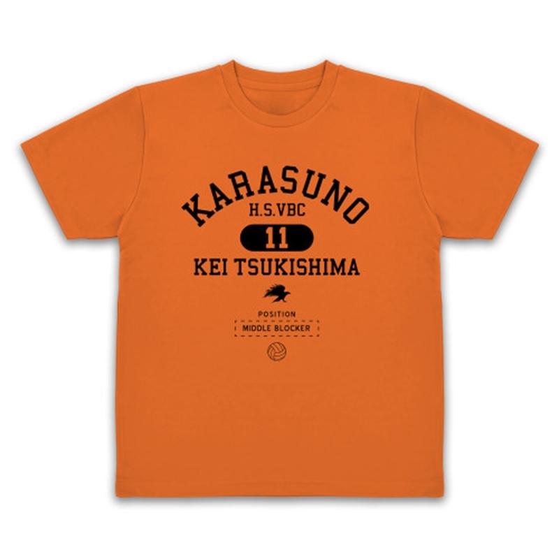 ハイキュー!! 月島 蛍 カレッジ ドライTシャツ/ORANGE-S 画像 2 | AniSmile