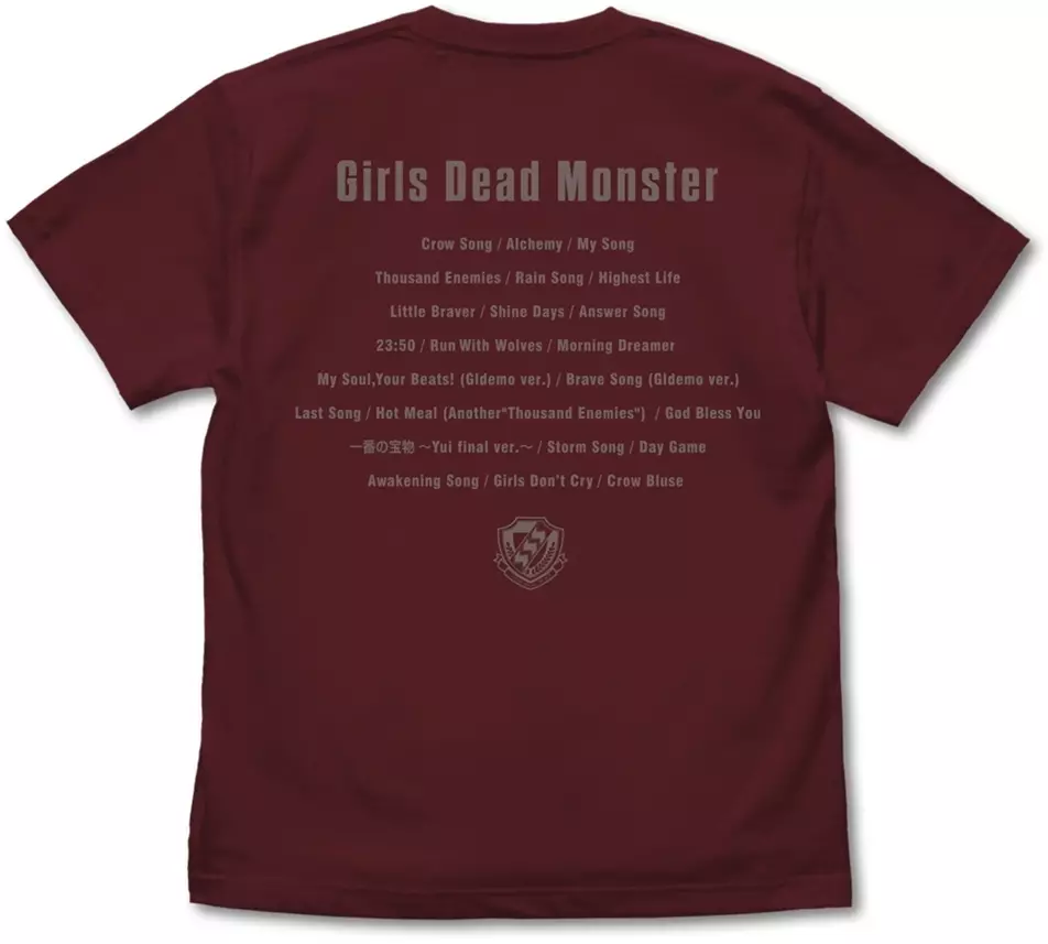 Angel Beats! Girls Dead Monster Tシャツ/BURGUNDY-L 画像 2 | AniSmile