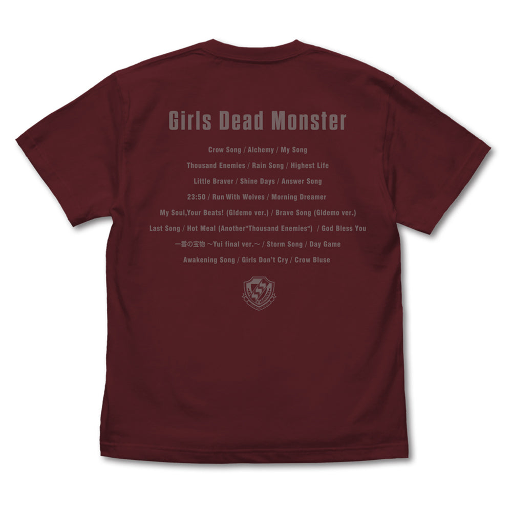 Angel Beats! Girls Dead Monster Tシャツ/BURGUNDY-M 画像 2 | AniSmile