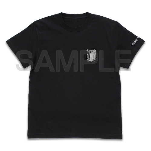 進撃の巨人 調査兵団 ワンポイント刺繍Tシャツ/BLACK-M 画像 2 | AniSmile
