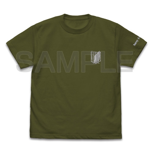 進撃の巨人 調査兵団 ワンポイント刺繍Tシャツ/MOSS-S 画像 2 | AniSmile