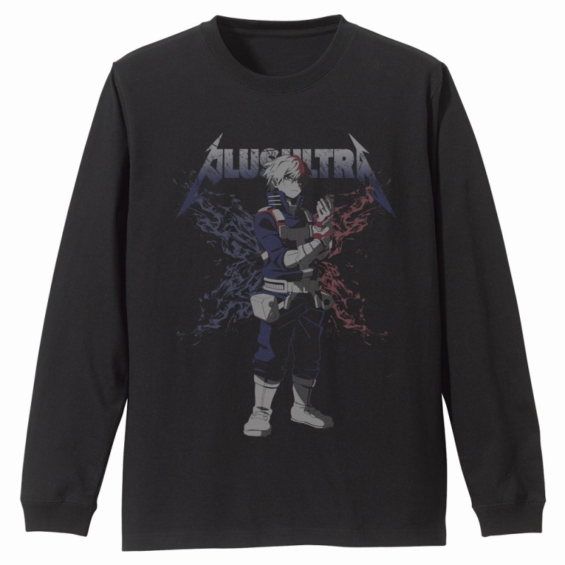 TVアニメ『僕のヒーローアカデミア』 轟焦凍 袖リブロングスリーブTシャツ/BLACK-XL 画像 2 | AniSmile