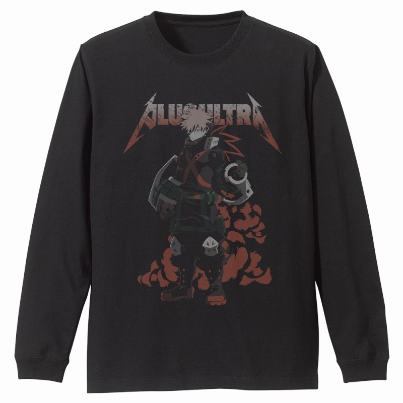 TVアニメ『僕のヒーローアカデミア』 爆豪勝己 袖リブロングスリーブTシャツ/BLACK-L 画像 2 | AniSmile