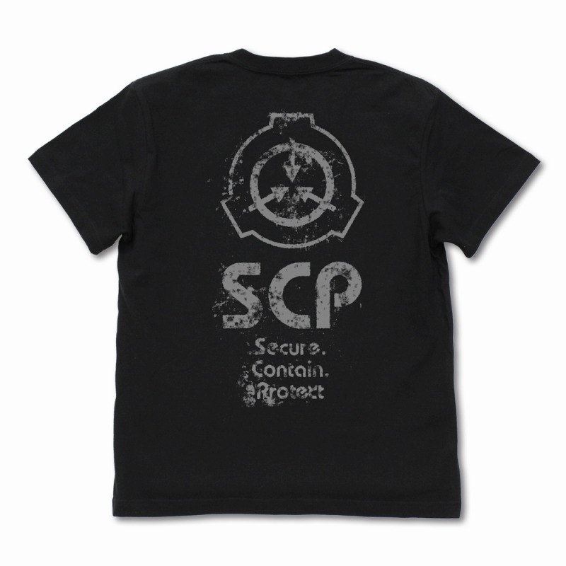 SCP財団 ヴィンテージロゴ Tシャツ/BLACK-M 画像 3 | AniSmile