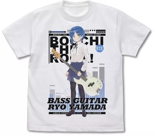 ぼっち・ざ・ろっく! 山田リョウ フルカラーTシャツ/WHITE-XL - 公式商品画像 | AniSmile