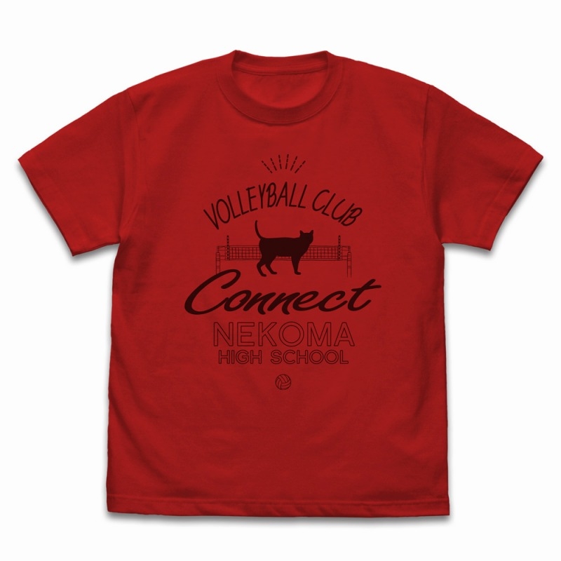 ハイキュー!! 音駒高校バレーボール部 アイコンマークカレッジ Tシャツ/RED-XL - 公式商品画像 | AniSmile