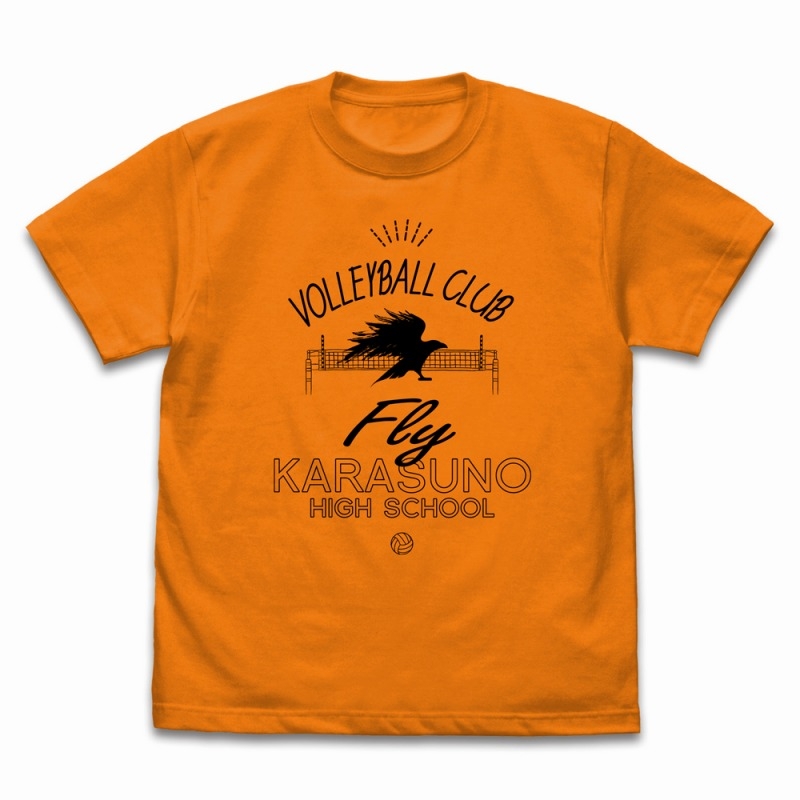 ハイキュー!! 烏野高校排球部 アイコンマークカレッジ Tシャツ/ORANGE-M - 公式商品画像 | AniSmile