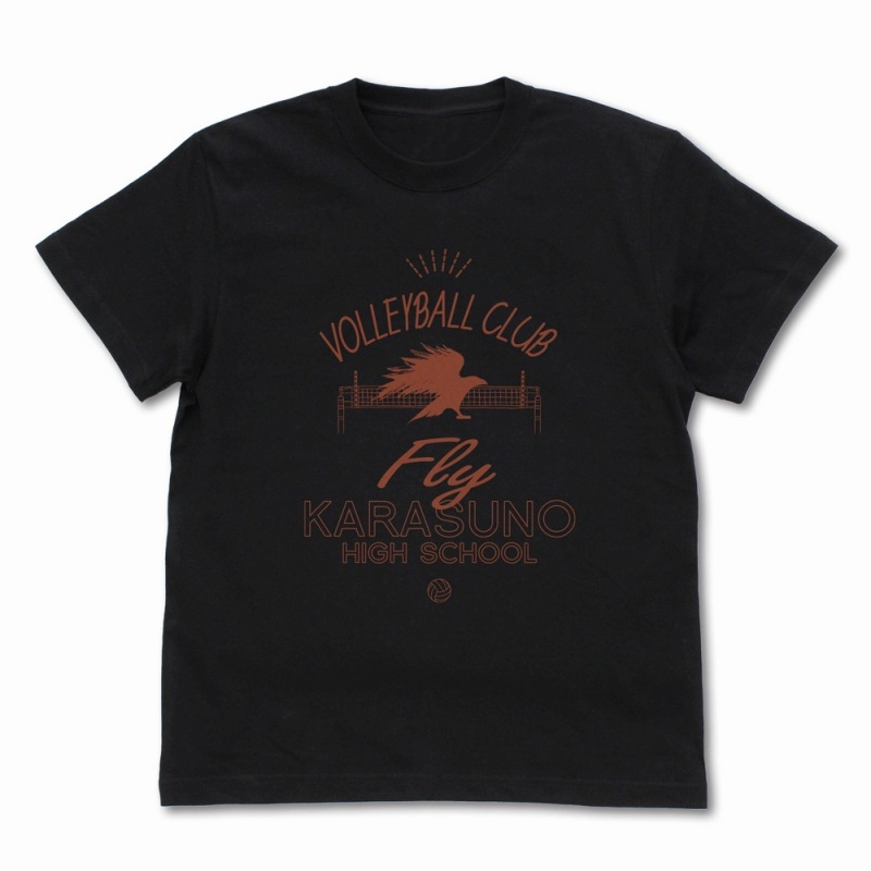 ハイキュー!! 烏野高校排球部 アイコンマークカレッジ Tシャツ/BLACK-M - 公式商品画像 | AniSmile