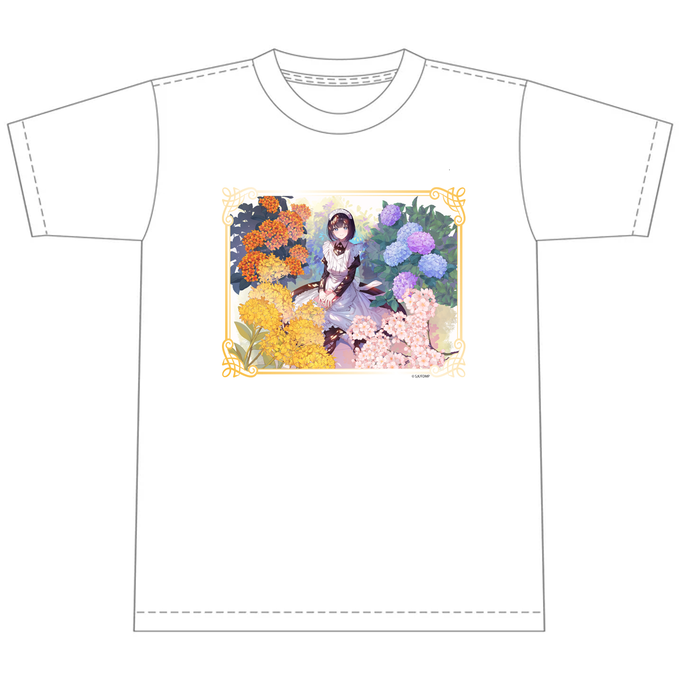 「メイドさんは食べるだけ」Tシャツ 白 - 公式商品画像 | AniSmile