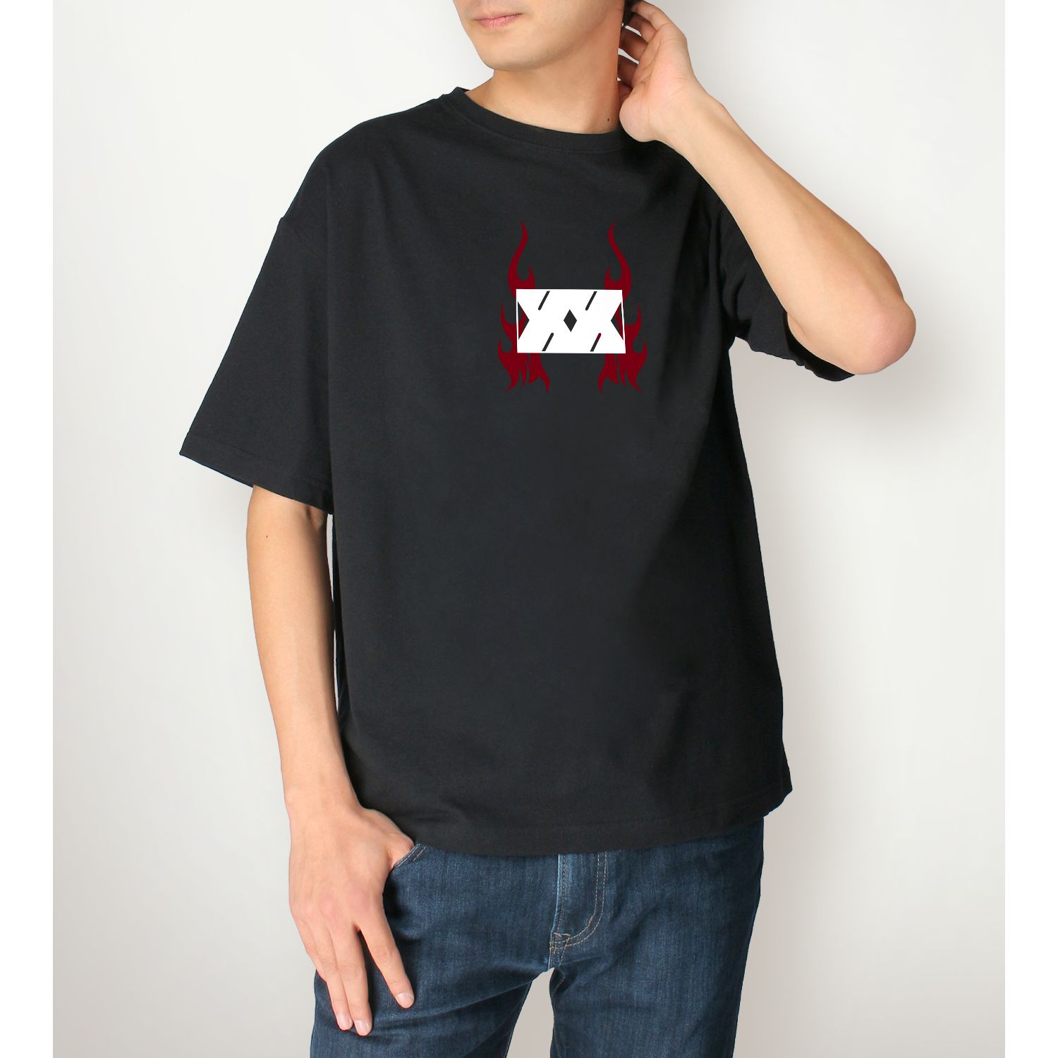 TVアニメ『家庭教師ヒットマンREBORN!』 描き下ろし XANXUS(10年後) カジュアルコーデver. 着用BIGシルエットTシャツユニセックス(サイズ/M) 画像 3 | AniSmile