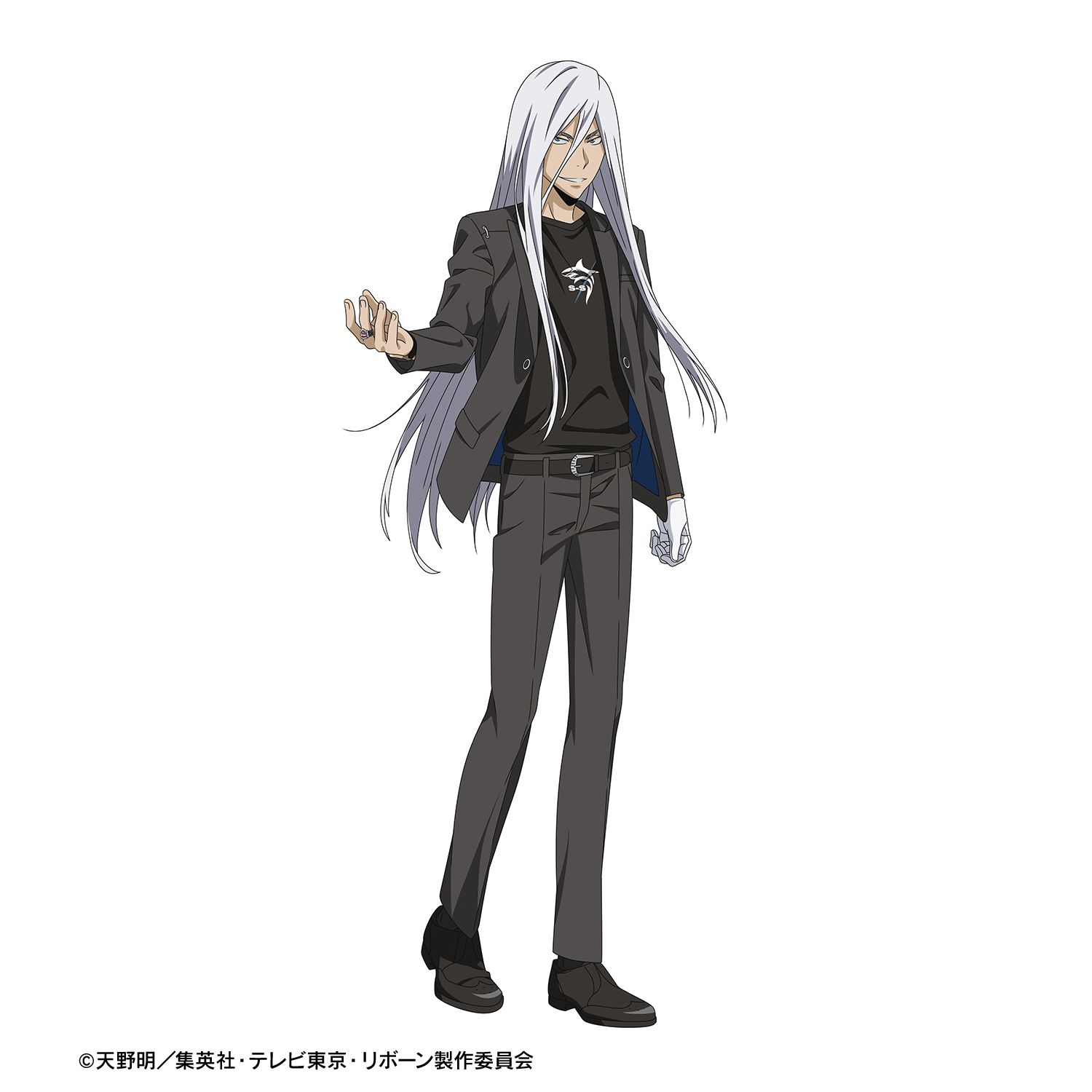 TVアニメ『家庭教師ヒットマンREBORN!』 描き下ろし スペルビ・スクアーロ(10年後) カジュアルコーデver. 着用BIGシルエットTシャツユニセックス(サイズ/XL) 画像 6 | AniSmile