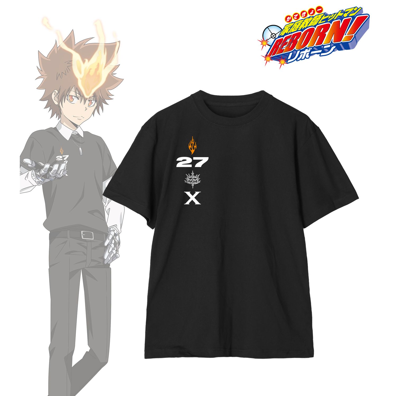 TVアニメ『家庭教師ヒットマンREBORN!』 描き下ろし 沢田 綱吉 カジュアルコーデver. 着用Tシャツメンズ(サイズ/XXXL) 画像 2 | AniSmile