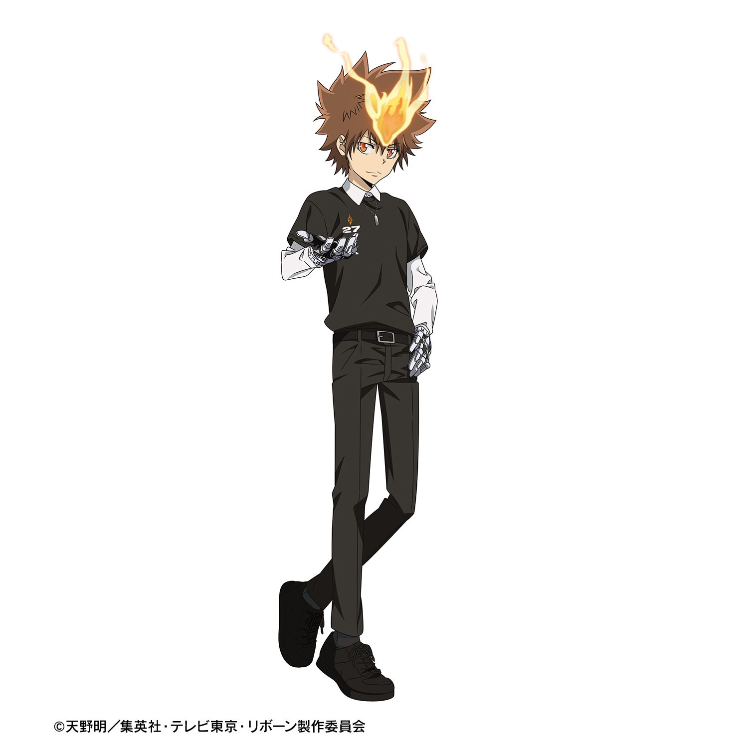 TVアニメ『家庭教師ヒットマンREBORN!』 描き下ろし 沢田 綱吉 カジュアルコーデver. 着用Tシャツレディース(サイズ/XXXL) 画像 4 | AniSmile