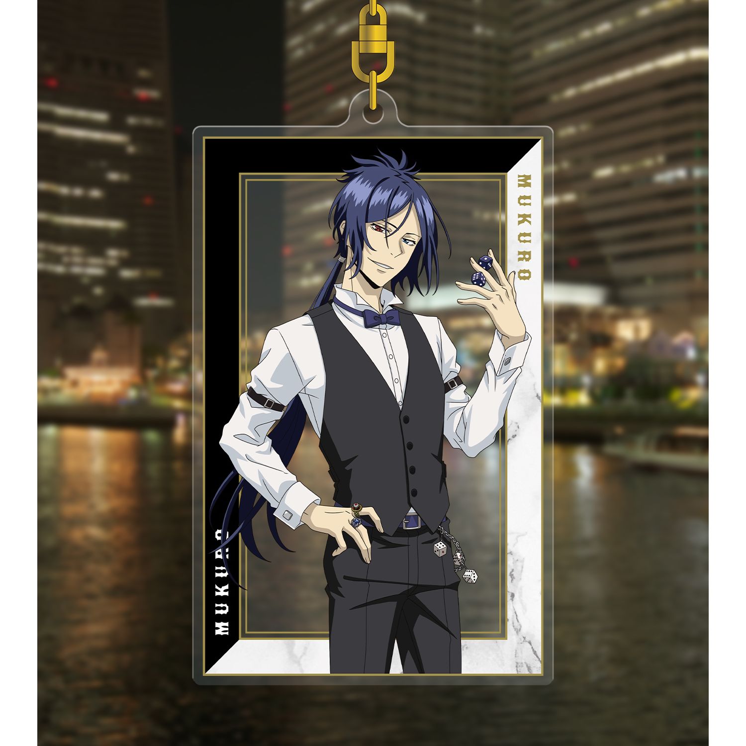 TVアニメ『家庭教師ヒットマンREBORN!』 描き下ろし 六道 骸(10年後) カジノver. BIGアクリルキーホルダー 画像 3 | AniSmile