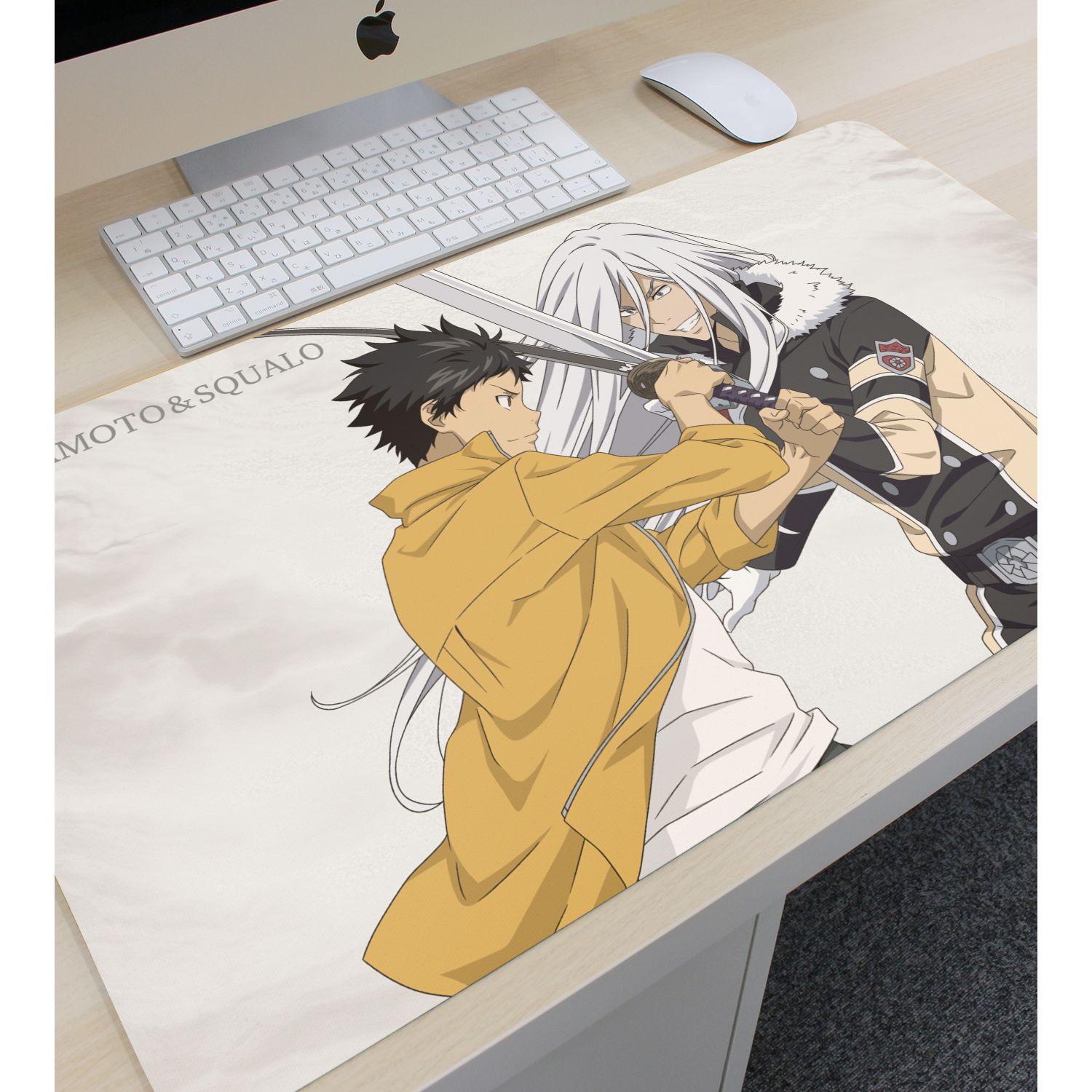TVアニメ『家庭教師ヒットマンREBORN!』 描き下ろし 山本 武 & スペルビ・スクアーロ(10年後) 修業風景ver. マルチデスクマット 画像 3 | AniSmile