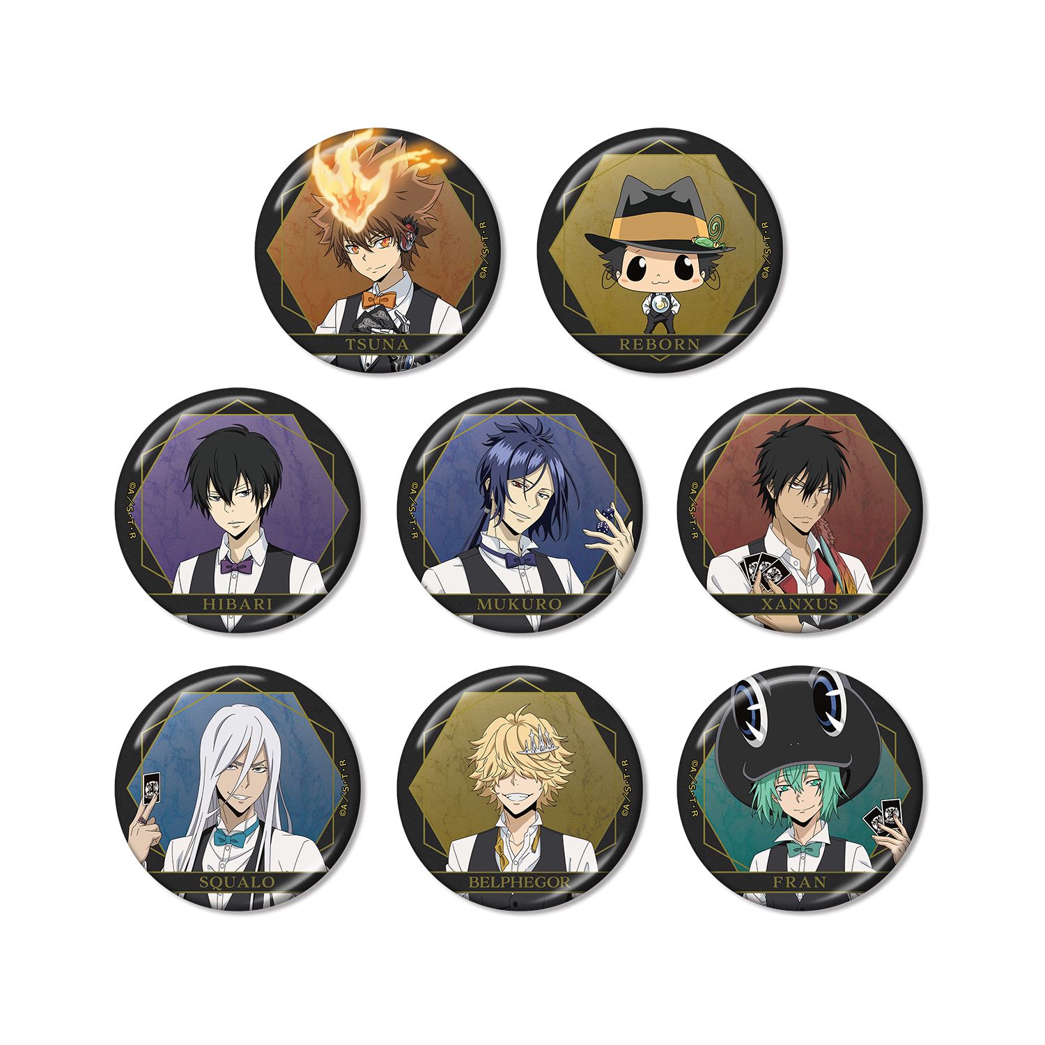 TVアニメ『家庭教師ヒットマンREBORN!』 描き下ろし カジノver. トレーディングメタリック缶バッジ(単位/単品) - 公式商品画像 | AniSmile