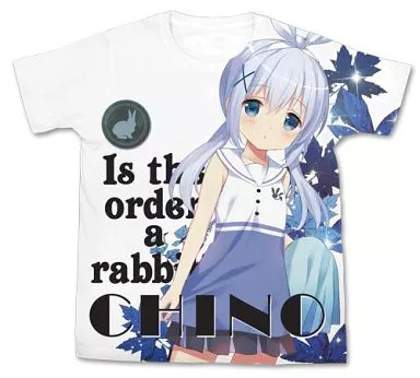 ご注文はうさぎですか?? チノ フルグラフィックTシャツ/WHITE-M - 公式商品画像 | AniSmile
